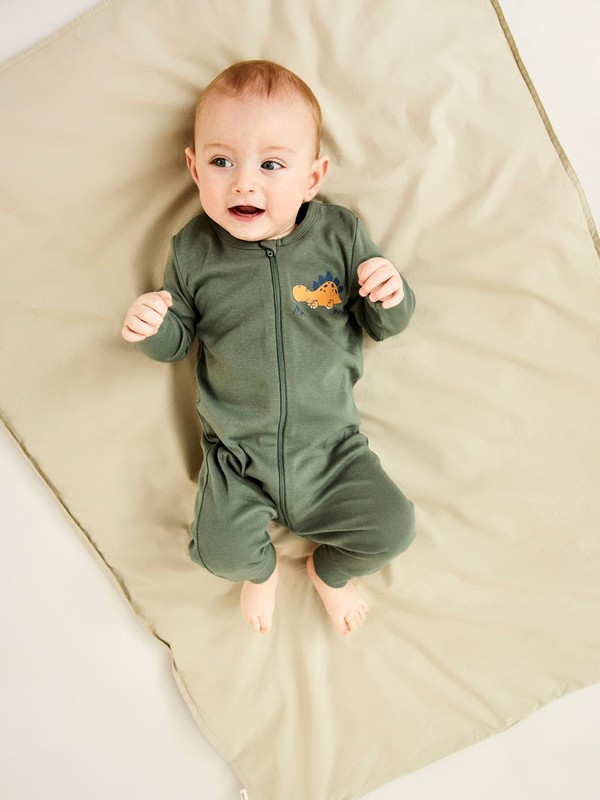 NBMNIGHTSUIT 2P ZIP LAUREL DINO NOOS Laurel Wreath - Name It
