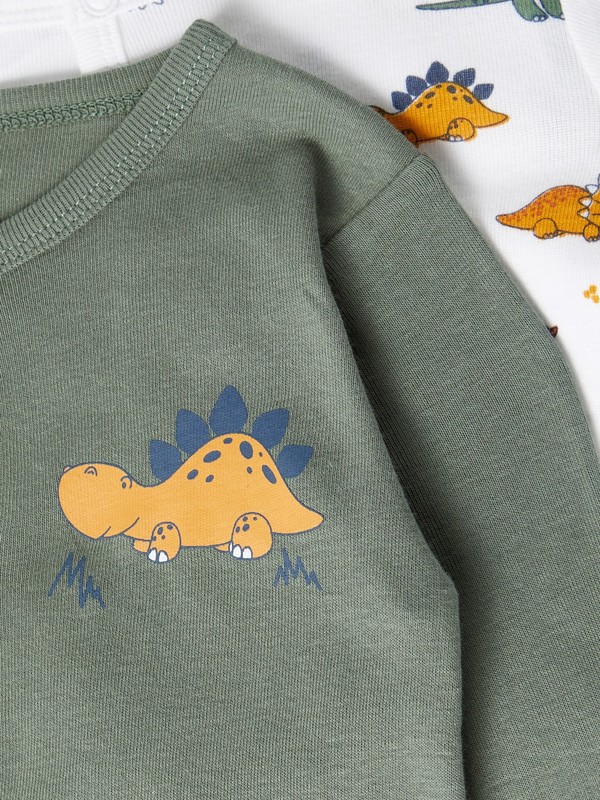 NBMNIGHTSUIT 2P ZIP LAUREL DINO NOOS Laurel Wreath - Name It