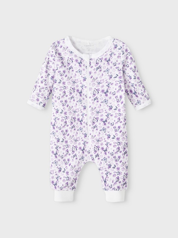NBFNIGHTSUIT 2PK ZIP PURPLE FLOWER Purple Heather - Name It