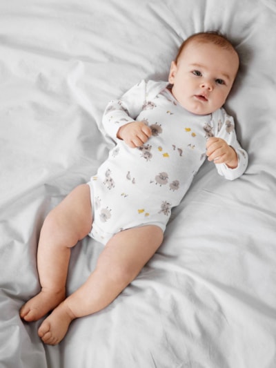 NBNBODY 2P LS FARM ANIMALS BRIGHT WHITE - Name It