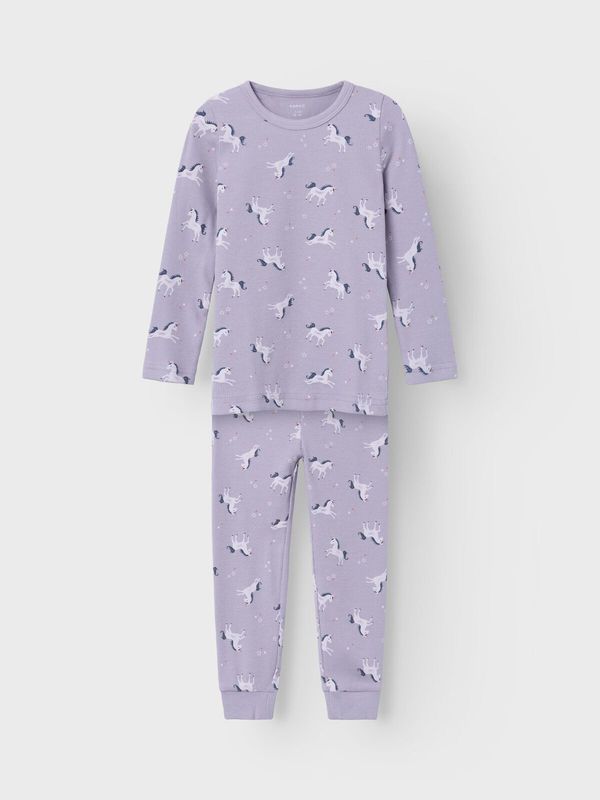 NMFNIGHTSET LAVENDER UNICORN RIB NOOS Lavender Aura - Name It
