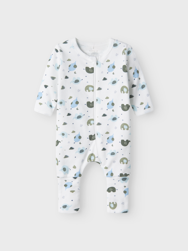 NBMNIGHTSUIT 2P ZIP  ELEPHANT  Baby Blue - Name It