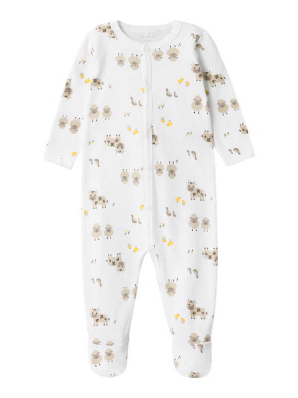 NBNNIGHTSUIT W/F FARM ANIMALS NOOS BRIGHT WHITE - Name It