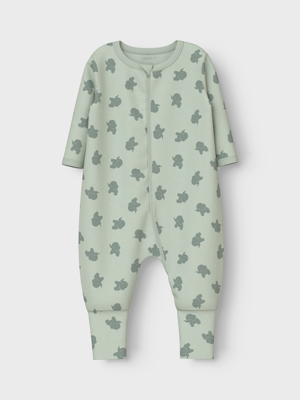 NBMNIGHTSUIT 2P ZIP FF SEA ELEPHANT  Sea Foam - Name It