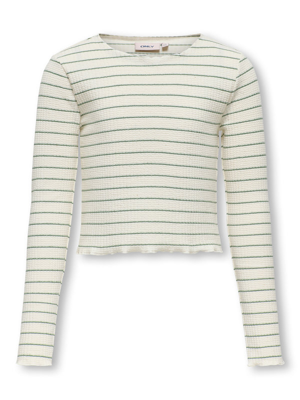 KOGANITS LIFE LS CROPPED TOP JRS Antique white/hedge green - Kids Only 