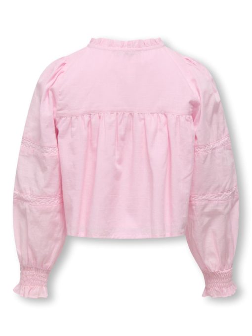 KOGESTHER L/S LADDER TAPE TOP WVN Roseate spoonbill - Kids Only 