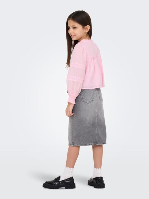 KOGESTHER L/S LADDER TAPE TOP WVN Roseate spoonbill - Kids Only 