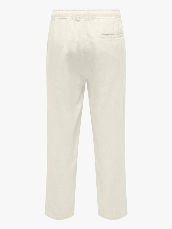 OSJSINUS LOOSE VISC LIN PANT Oatmeal - Only and sons