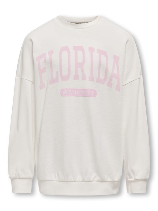 KOGANABELL LIFE L/S OVZ PRINTED CREW SWT Cloud Dancer - Kids Only 