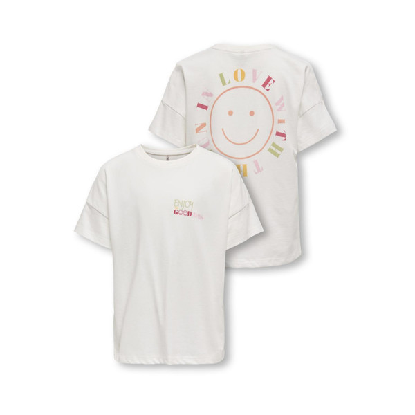 KOGLIA LIFE S/S OVZ PRINTED TEE JRS Cloud Dancer - Kids Only 