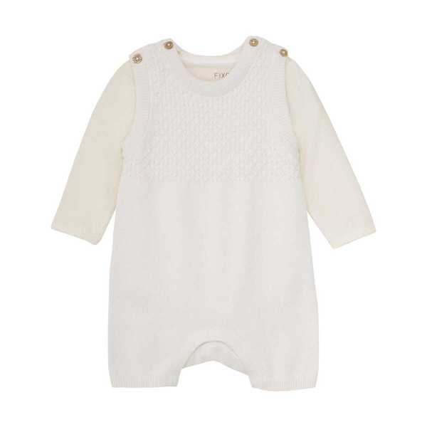 FIXONI SETT STRIKKEROMPER OG BODY Eggnog - Fixoni