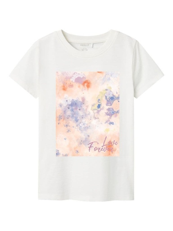 NKFBATUSS TOP CLOUD DANCER/RED ORANGE - Name It