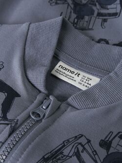 NMMSTORM LS REGULAR SWEAT CARDIGAN Flint Stone - Name It