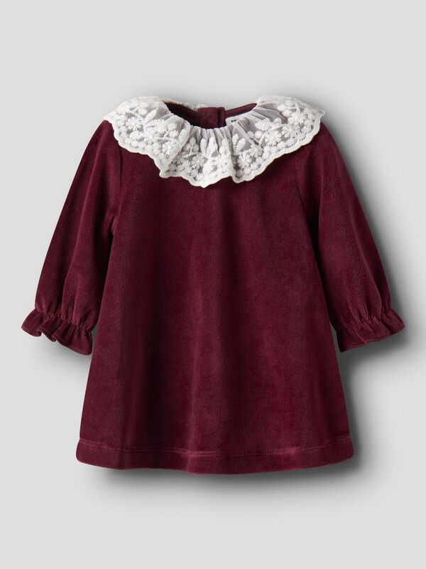 NBFROXY LS VEL DRESS BURGUNDY - Name It
