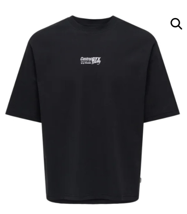 OSJCASTROL RACING SS T-SHIRT Jet Black - Only and sons