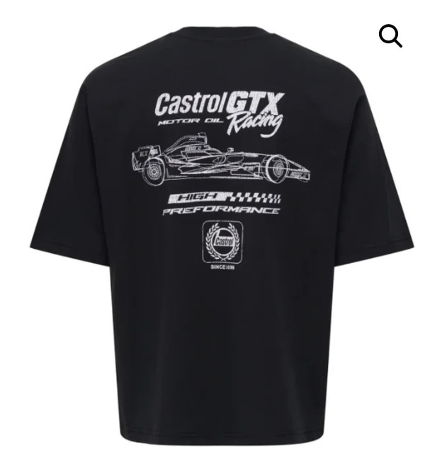 OSJCASTROL RACING SS T-SHIRT Jet Black - Only and sons