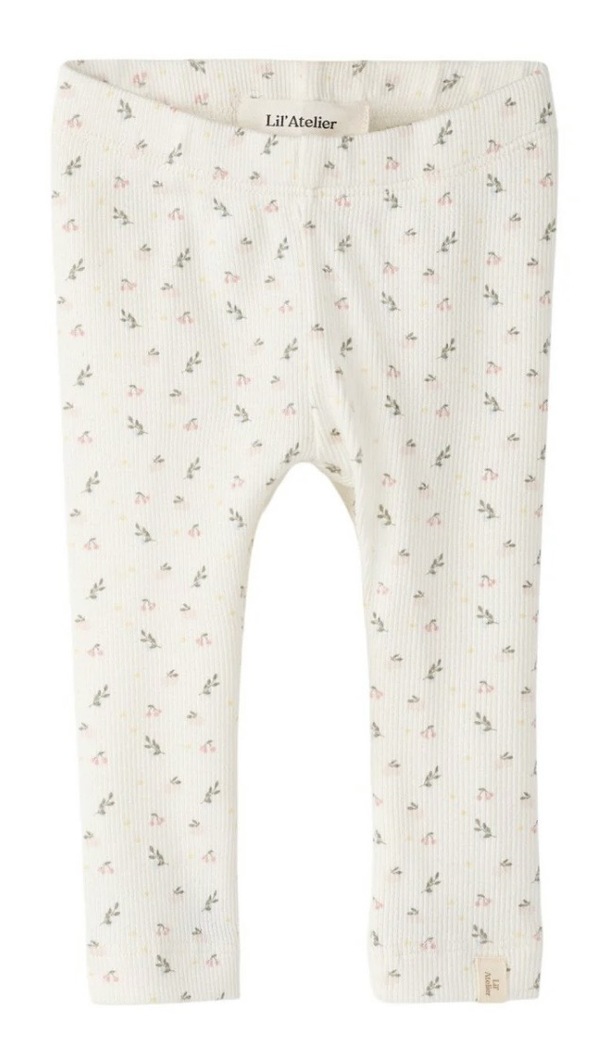 NBFGAGO SLIM LEGGING LIL ATELIER Coconut Milk SMALL FLOWER - LIL`ATELIER