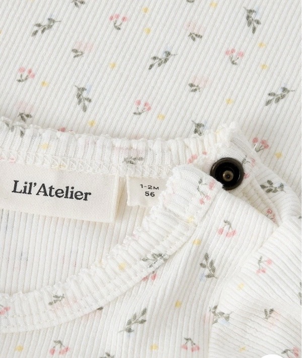 NBFGAGO LS SLIM BODY LIL ATELIER Coconut Milk SMALL FLOWER - LIL`ATELIER