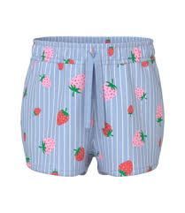 NMFVIGGA SHORTS Chambray Blue Striped Strawberry - Name It