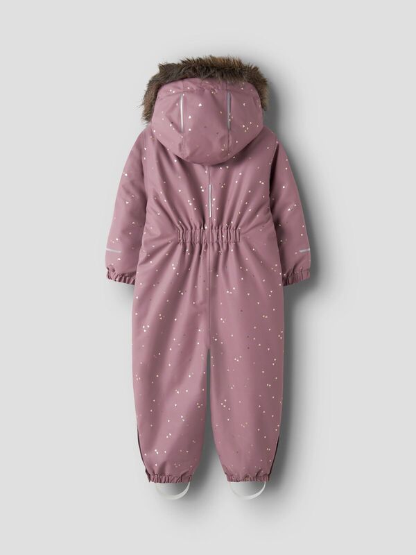 NMFSNOW10 SUIT FRILL GLITTER  Wistful Mauve HEARTS - Name It