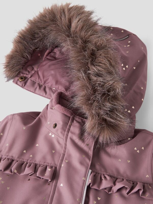 NMFSNOW10 SUIT FRILL GLITTER  Wistful Mauve HEARTS - Name It