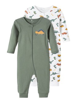 NBMNIGHTSUIT 2P ZIP LAUREL DINO NOOS Laurel Wreath - Name It