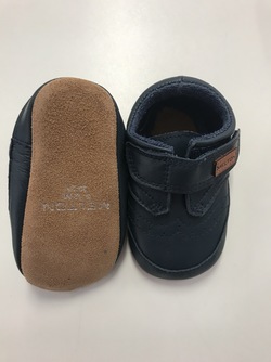 Melton skinntøffler/slippers med borrelås Navy - Melton