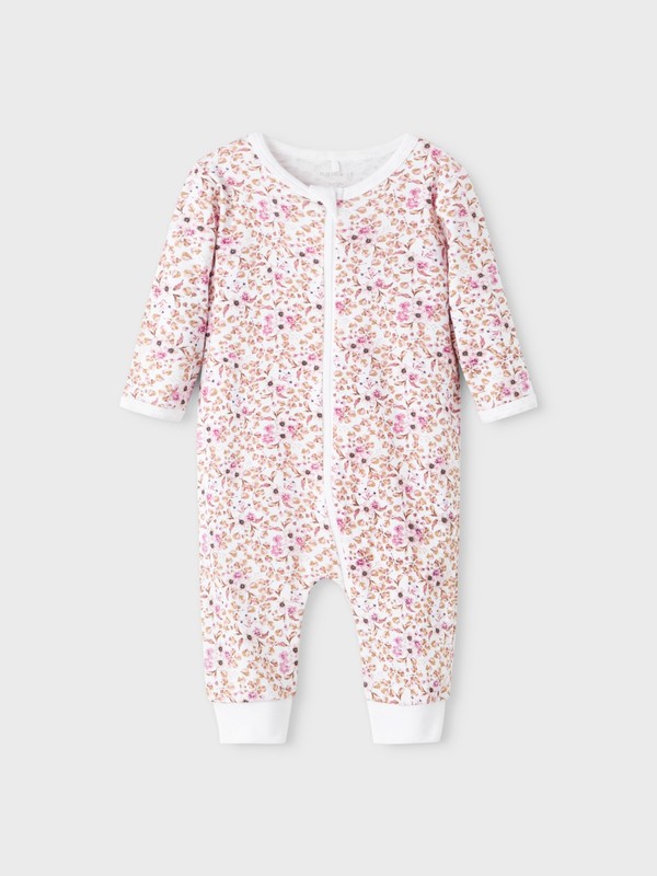 NBFNIGHTSUIT 2P ZIP ROSE FLOWER  Rose Wine - Name It