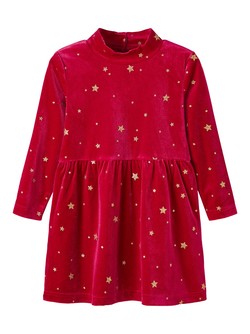 NMFRALVET LS VELOUR DRESS Jester Red - Name It