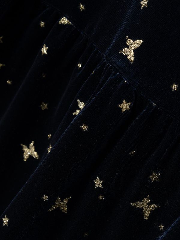 NMFRIFLY LS VEL DRESS Dark Sapphire - Name It