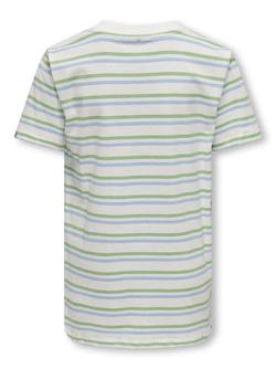 KOBAUGUST S/S STRIPE TEE JRS Cloud Dancer Summer - Kids Only 