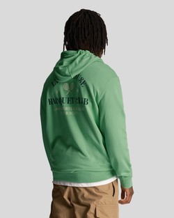 LYLE & SCOTT RACQUET CLUB GRAPHIC HOODIE Lawn green - Lyle & Scott