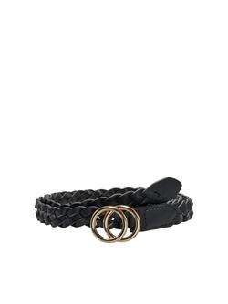 KOGRASMI SLIM BRAIDED PU JEANS BELT  Black Gold Metal - Kids Only 