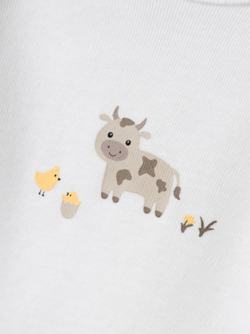 NBNBODY 2P LS FARM ANIMALS BRIGHT WHITE - Name It