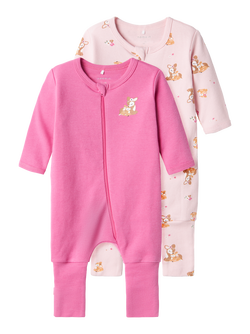 NBFNIGHTSUIT 2P ZIP FF ROSE DEER  IBIS ROSE - Name It