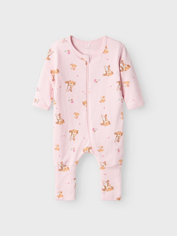 NBFNIGHTSUIT 2P ZIP FF ROSE DEER  IBIS ROSE - Name It