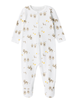 NBNNIGHTSUIT W/F FARM ANIMALS  BRIGHT WHITE - Name It