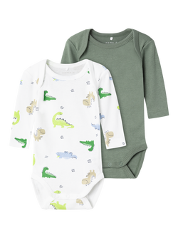 NBMBODY 2P LS WILD LIME DINO  Laurel Wreath - Name It