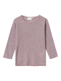 NMFWANG WOOL NEEDLE LS TOP SOLID NOOS Purple Dove - Name It