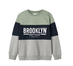 NKMVEMIL LS NREG SWEAT BRU Dark Sapphire Brooklyn - Name It