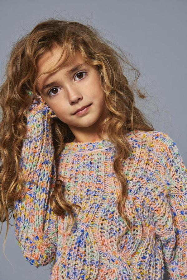 KOGLUCA LS O-NECK KNT Rose Smoke Multi Color - Kids Only 