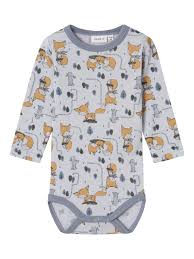 NBMWILLIT WOOL LS BODY Gray Dawn AOP - Name It