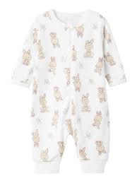 NBFNIGHTSUIT ZIP RABBIT BRIGHT WHITE - Name It