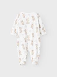 NBFNIGHTSUIT ZIP RABBIT BRIGHT WHITE - Name It