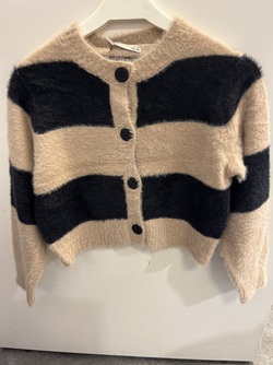 KOGAMANDA LS CARDIGAN KNT Black Warm Taupe - Kids Only 