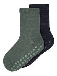 NMMWAK WO/BL 2P SOCK W/NON SKID Mulled Basil 2 P OMBRE + MULLED BASIL - Name It