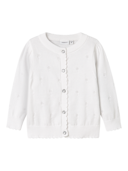 NMFRESOMMI LS KNIT CARDIGAN BRIGHT WHITE - Name It