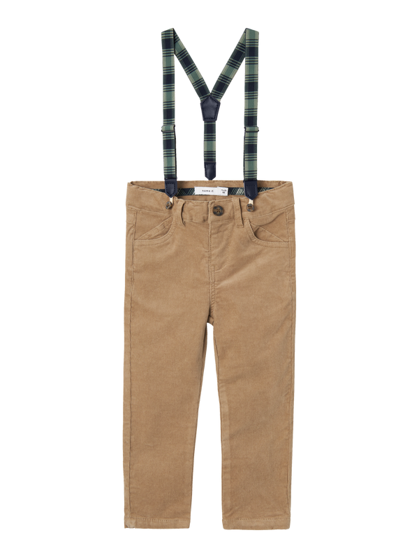 NMMRYAN SLIM CORD PANT W BRA 9666-YY R Weathered teak - Name It