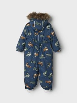 NMMSNOW10 SUIT AOP FO NOOS Dark Denim TRACTOR - Name It