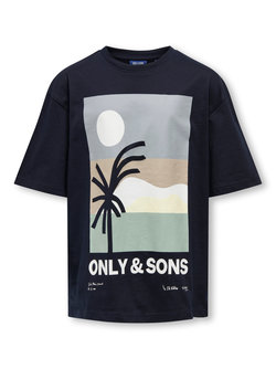 OSJARTSY LIFE SS OVS PRINTED TEE NIGHT SKY - Only and sons